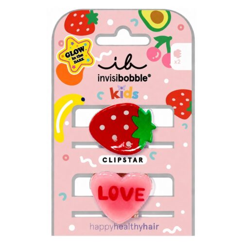 Alternative view of invisibobble CLIPSTAR GLOW KIDS Frutti Strawberry